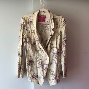 Free People Floral Printed Floral Blazer Suit Jacket M